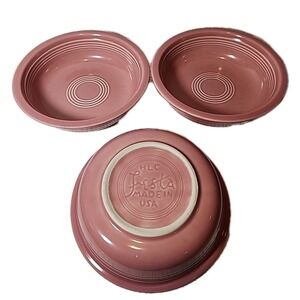 Fiesta Homer Laughlin Set Of 3 Rose Pink 7" Cereal Bowls Made In The USA